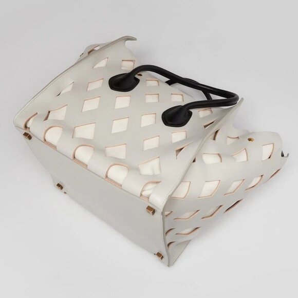 Celine Pale Grey Calfskin Leather Medium Cutout Phantom Luggage Tote Bag - Picture 3 of 12